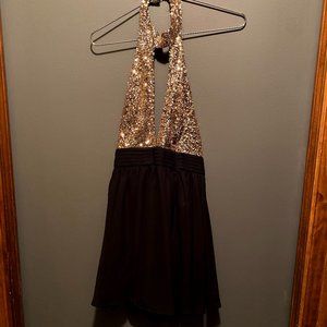 Gold High Neck Dress
